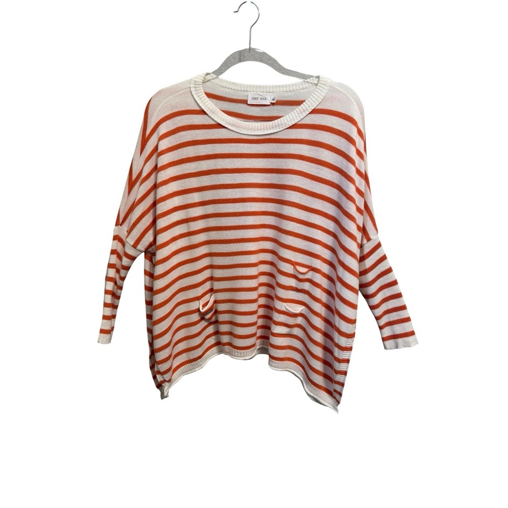 Mer Sea Catalina Sweater Size S/M Striped Oversized Coastal Nautical